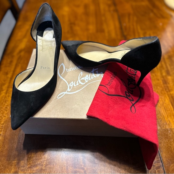 Christian Louboutin IRIZA 85 mm Pump - Suede calf - Black - Picture 1 of 10